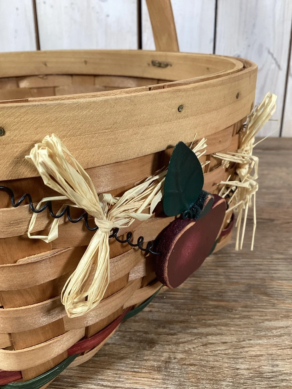 Rustic Woven Handled Basket, Apple, Square 10